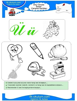 Çocuklar İçin ü Sesi Çalışma Sayfaları 